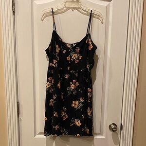H&M Black Dress with Floral Design